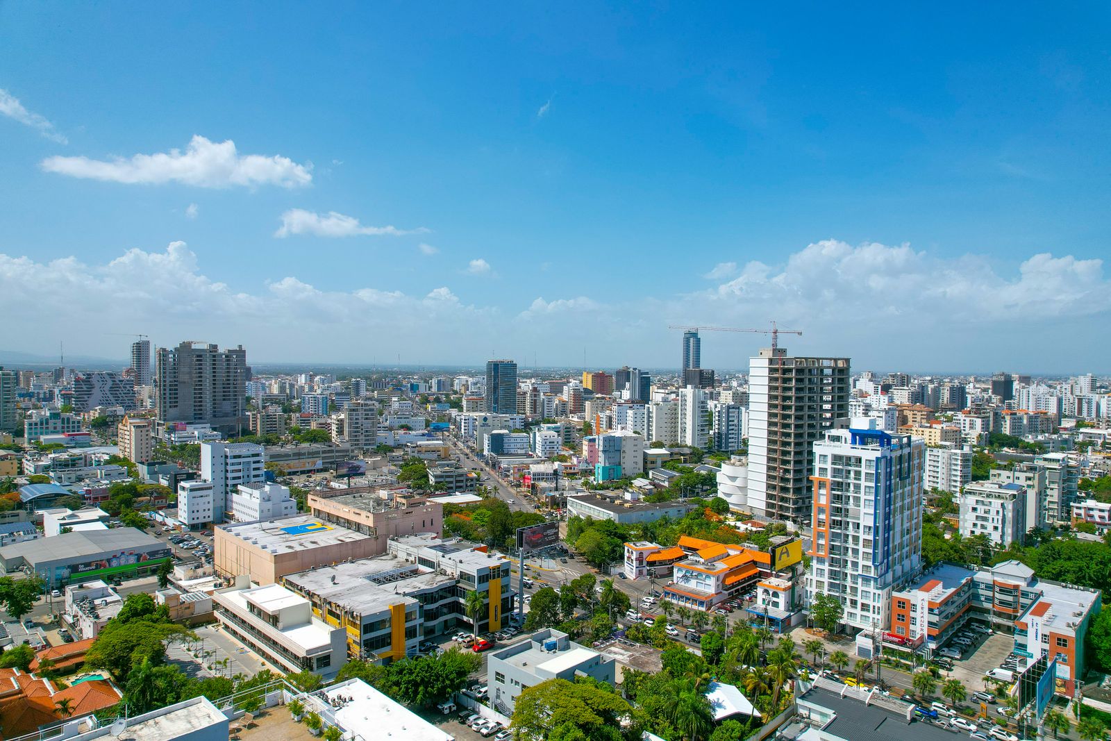 Aerial view of the Santo Domingo skyline with modern residential towers